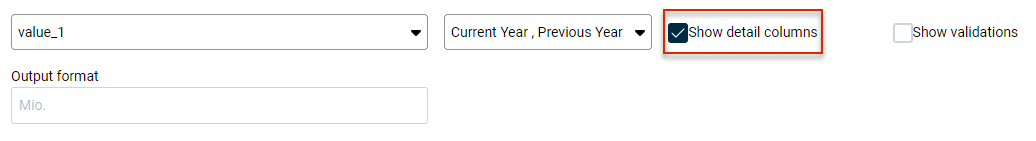 Displaying exact values for the columns shown