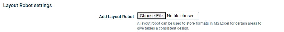 Displays the field that can be configured for the Layout Robot in the document settings