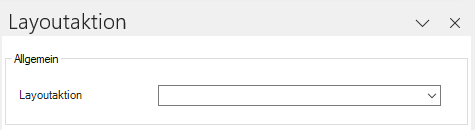 Der Screenshot zeigt den Bereich 'Allgemein' aus dem Dialog 'Layoutaktion'