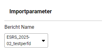 Displays the parameter that must be defined for a data source for the import from Lucanet ESG Reporting