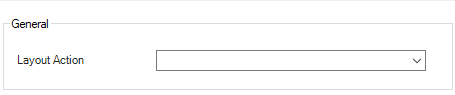 Displays the 'General' area of the 'Layout Actions' dialog