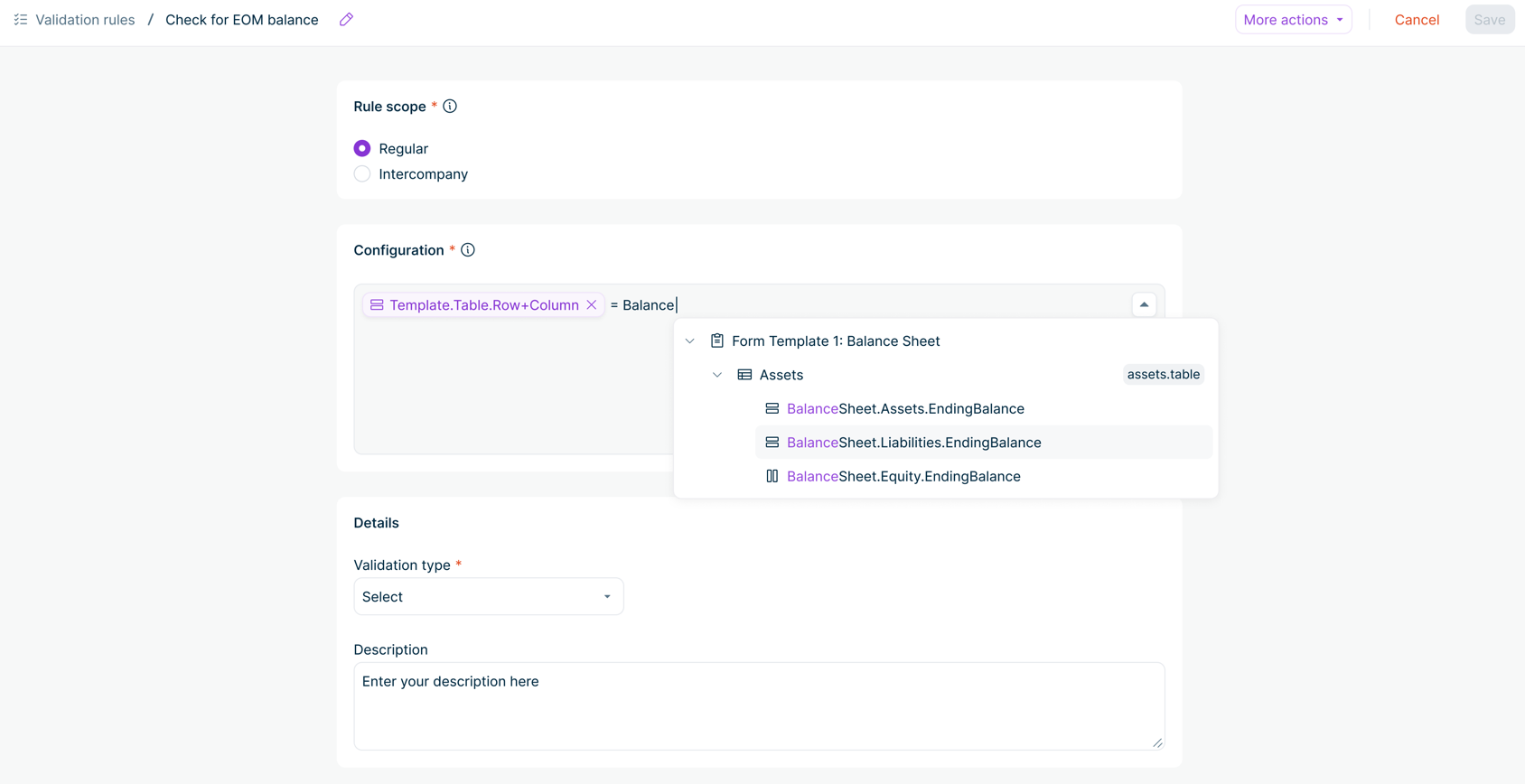 The Detail view of a regular validation rule is displayed.