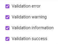Display of the options that are displayed after clicking on 'Filter results'.