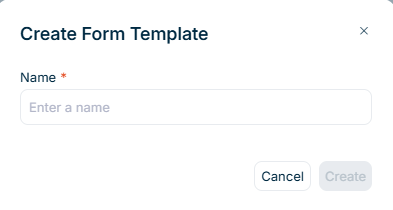 The 'Create form template' dialog is displayed.