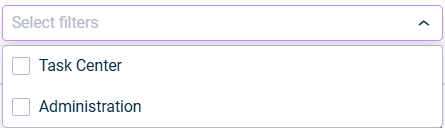 Shows the notification filter and two options to filter