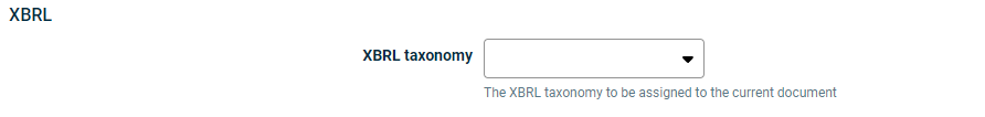 Displays the field that can be configured for the XBRL taxonomy in the document settings