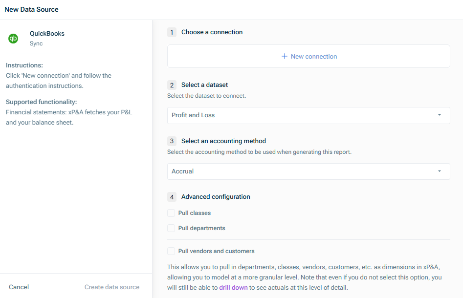 Zeigt den Dialog 'Neue Datenquelle' an.