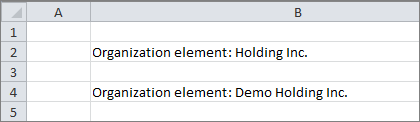 Shows the result with name and complete name