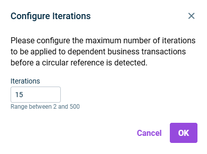 'Configure Iterations' dialog