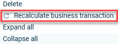 Recalculate business transaction single