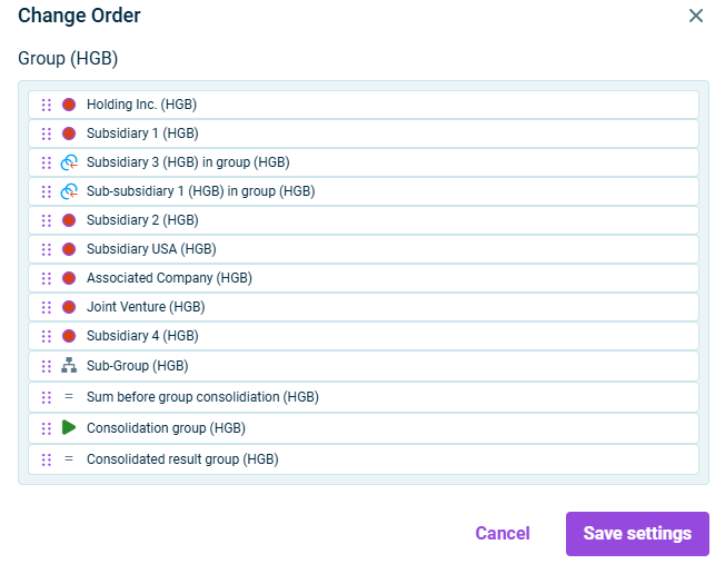The 'Change Order' dialog