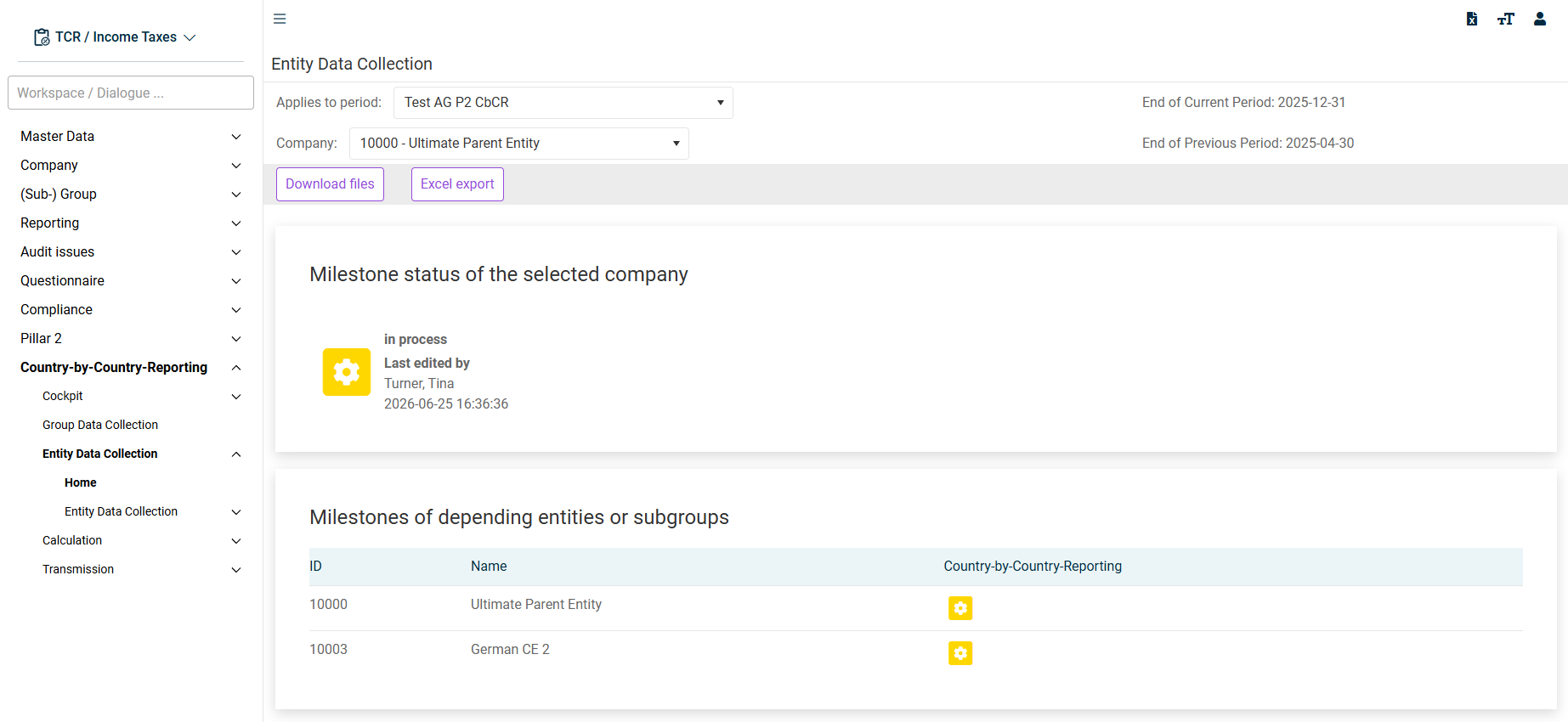 'Home' workspace in 'Entity Data Collection' folder is displayed