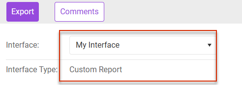 Configuring the interface in the ‘Data Export’ workspace