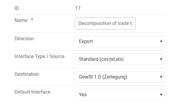 Exporting trade tax allocation Data