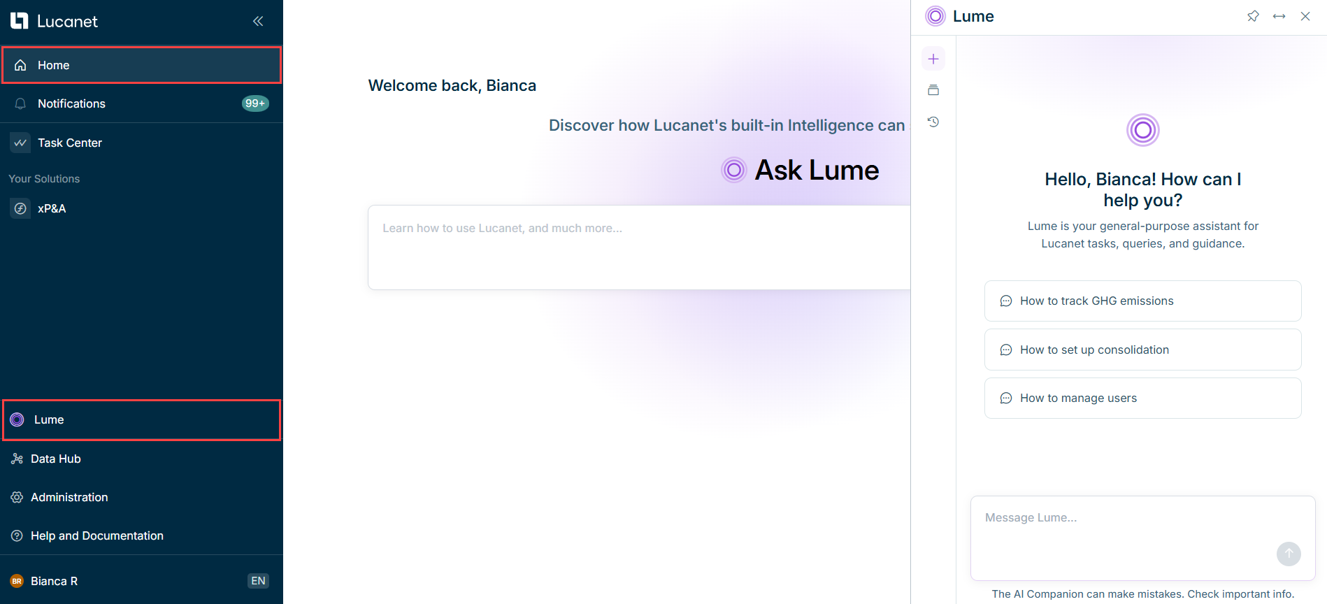 Lume example question