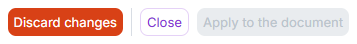 Buttons for discarding, closing, and applying the Tag Update Preview