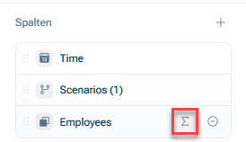 Shows the button to show a dimension total when you hover over a dimension added to a table.