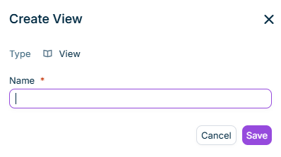 Shows the 'Create View' dialog