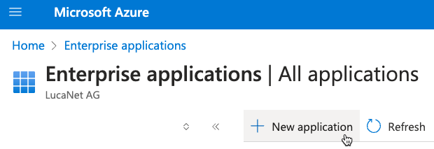 Der Arbeitsbereich 'Enterprise applications' in Microsoft Azure wird angezeigt.