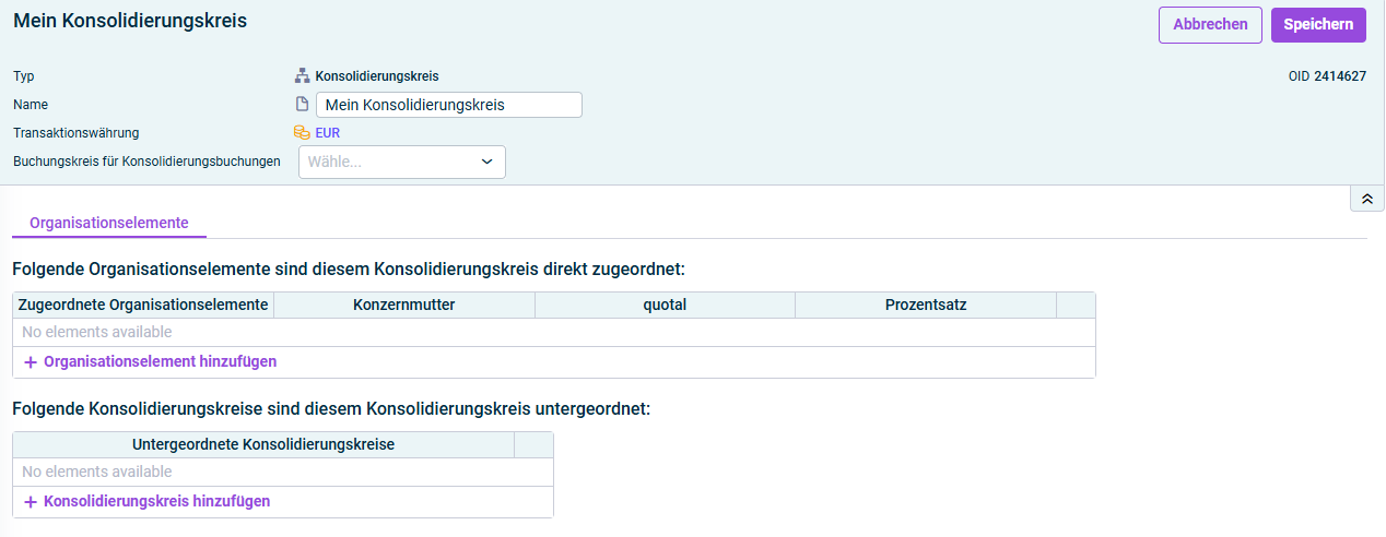 Detailansicht eines Konsolidierungskreises