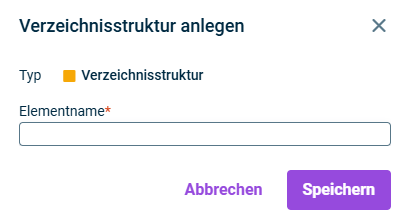 Zeigt den Dialog 'Verzeichnisstruktur anlegen'