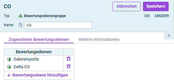 Der Dialog zum Bearbeiten einer Bewertungsebenegruppe wird angezeigt.