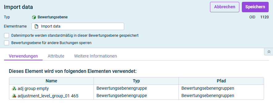 Der Dialog zum Bearbeiten einer Bewertungsebene wird angezeigt.