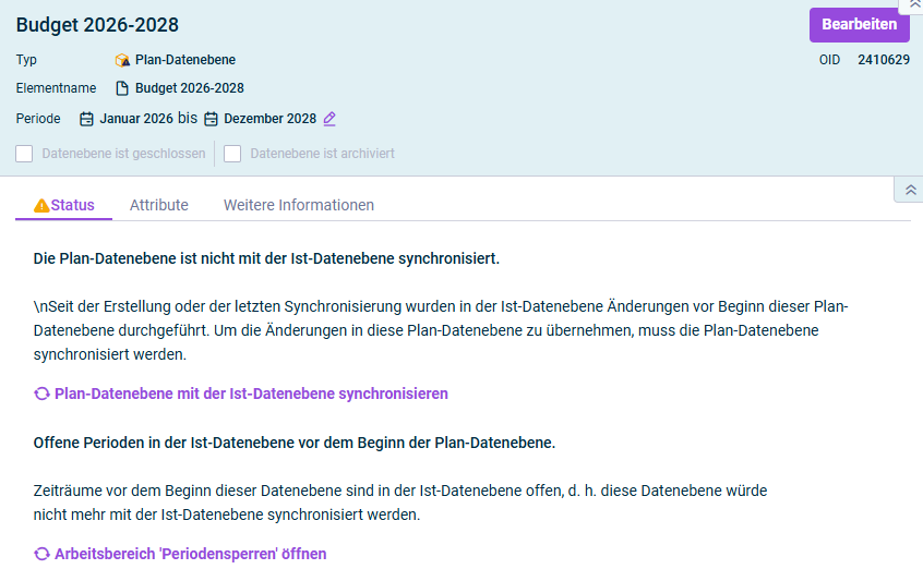Der Dialog zur Bearbeitung einer Plan-Datenebene wird angezeigt.