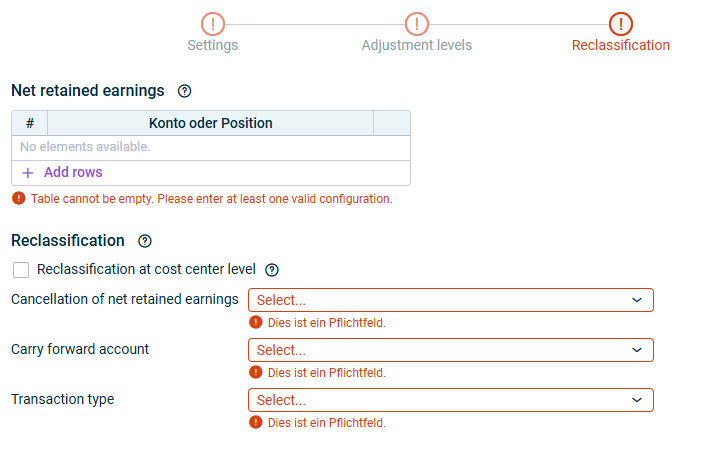 Shows the Step 'Reclassification'
