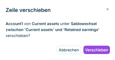 Der Dialog 'Zeile verschieben' wird angezeigt.