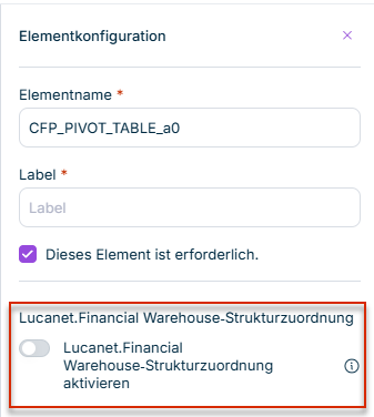 Der Schalter zum Aktivieren des FWH-Strukturzuordnung wird angezeigt.