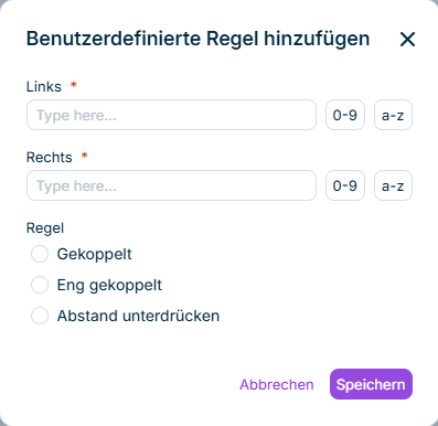 Dialog 'Regel hinzufügen'