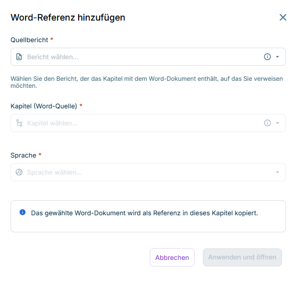 Dialog 'Word-Referenz hinzufügen'