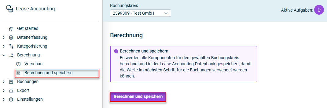 Zeigt den Arbeitsbereich Berechnung
