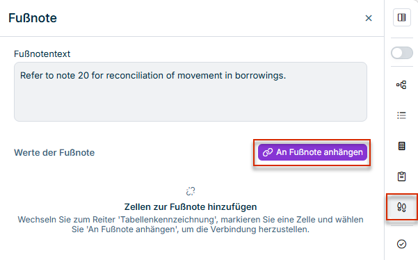Fußnoten-Panel ohne Fußnote