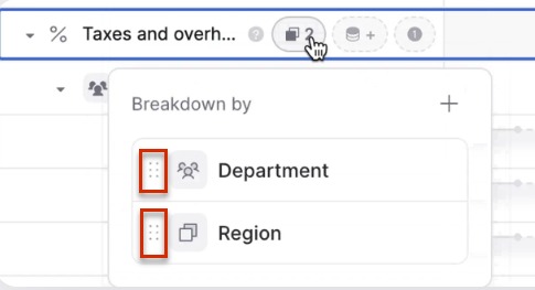 Drag to change the order