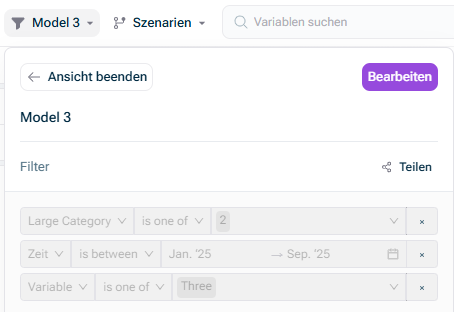 Ein Beispiel einer Ansichtskonfiguration wird angezeigt.