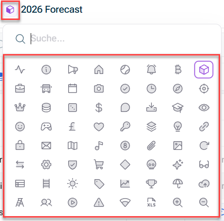 Zeigt das Fenster zum Ändern des Symbols an, das erscheint, wenn Sie auf das Symbol eines Modells klicken