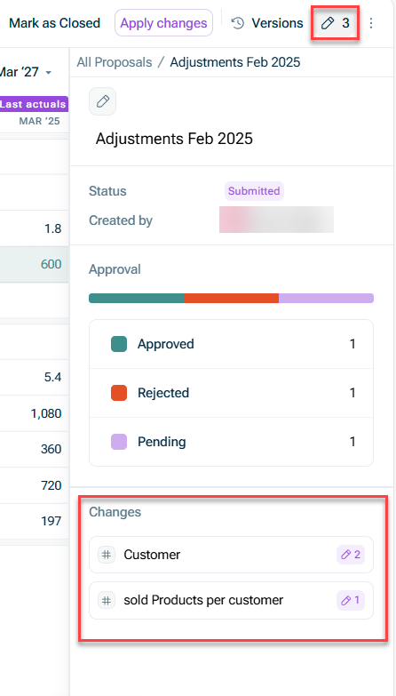 Shows that side bar that us opened when you click on the proposal icon (which is highlighted in red in this screenshot)