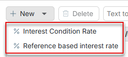 The Interest rate and Reference based interest rate options are displayed.