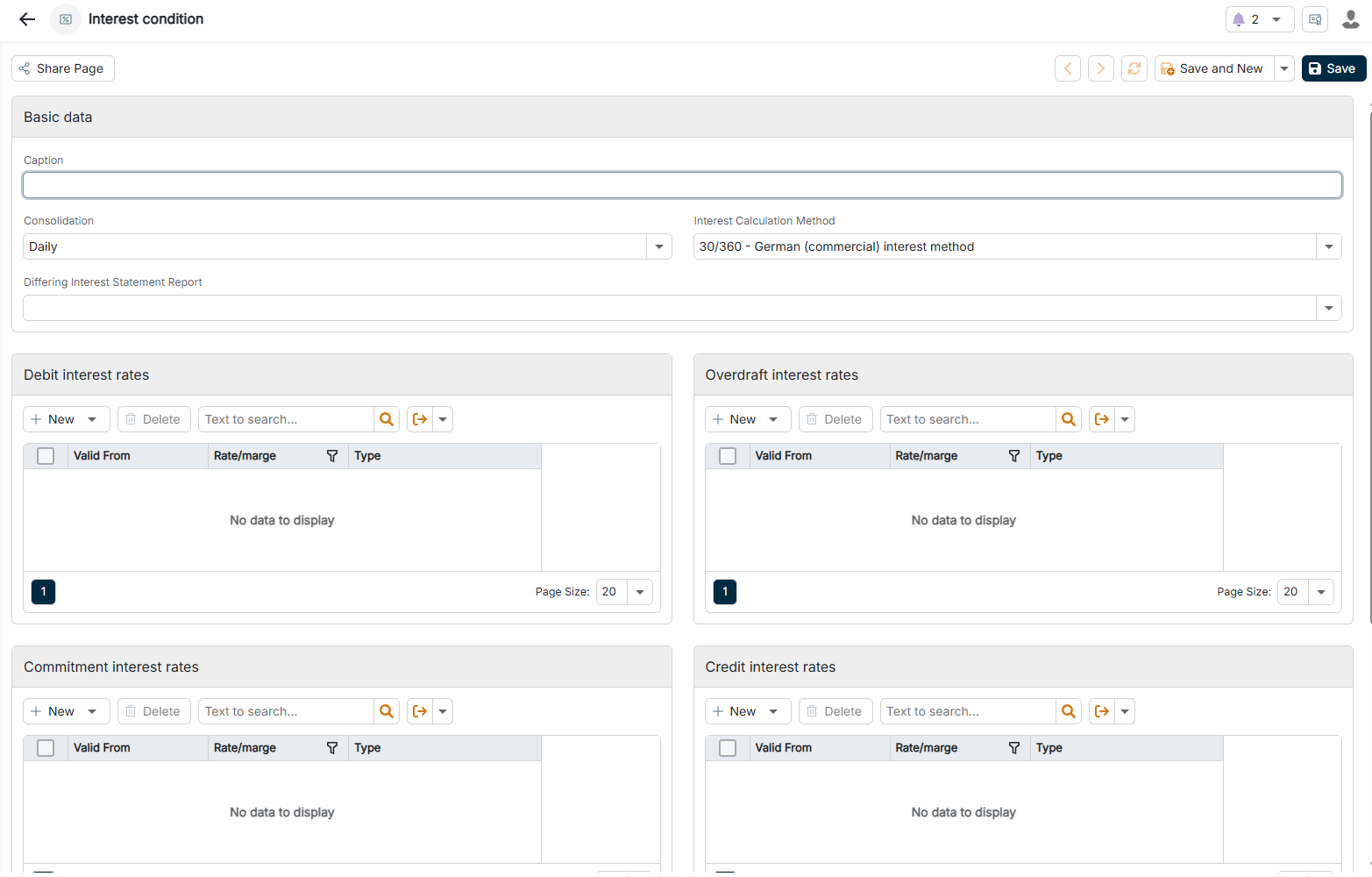 The configuration options for an interest condition are displayed.