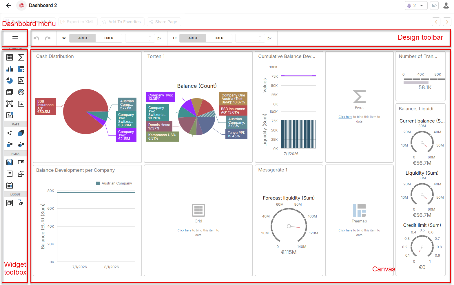 The overview of the design mode is displayed.