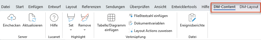 Disclosure Management Ribbon in MS Word