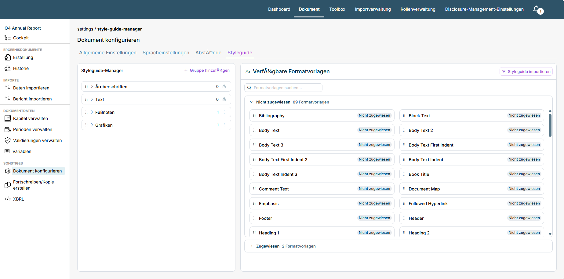 Styleguide in Disclosure Management