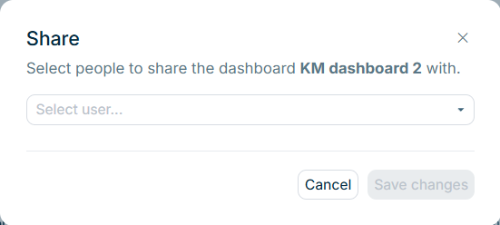 The 'Share' dialog with the field for selecting users.