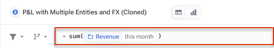 Shows the formula preview field in the top bar of a spreadsheet
