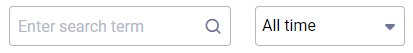 Input field for search terms and drop-down list with filters