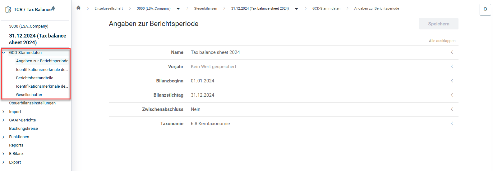 Arbeitsbereich 'GCD-Stammdaten'