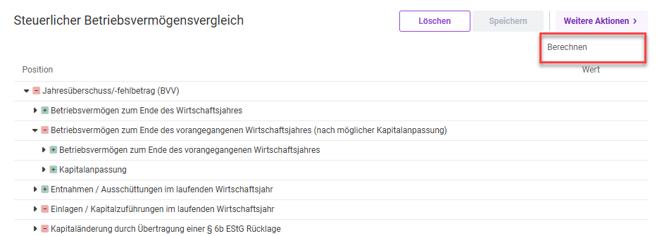 Betriebsvermögensvergleich berechnen