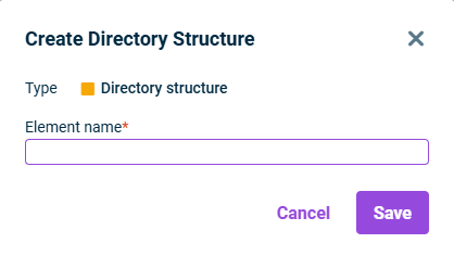 Displays the 'Create Directory Structure' dialog.